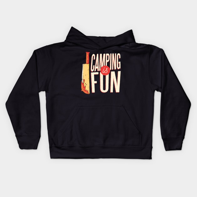 camping is fun Kids Hoodie by D.O.A